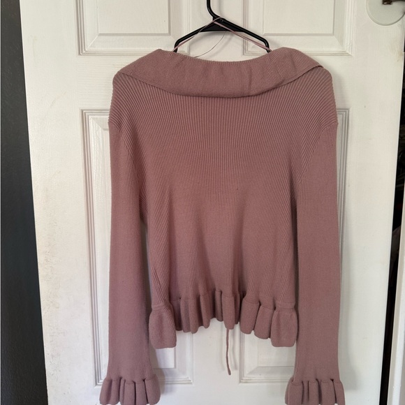 NWT Front-tie ruffle sweater - Picture 2 of 3